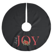 TIDINGS VON JOY RED CHRISTMAS POINSETTIA AUF SCHWA POLYESTER WEIHNACHTSBAUMDECKE (Vorderseite)