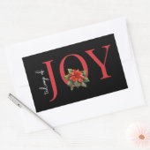 TIDINGS VON JOY RED CHRISTMAS POINSETTIA AUF SCHWA RECHTECKIGER AUFKLEBER (Umschlag)