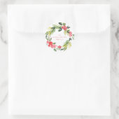 Tidings Wreath Christmas Holiday Grußaufkleber Runder Aufkleber (Tasche)