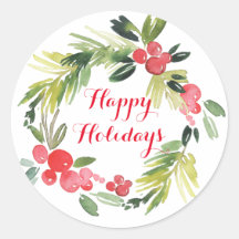 Tidings Wreath Stickers Weihnachtskarten Siegel Et