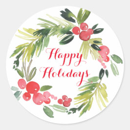 Tidings Wreath Stickers Weihnachtskarten Siegel Et