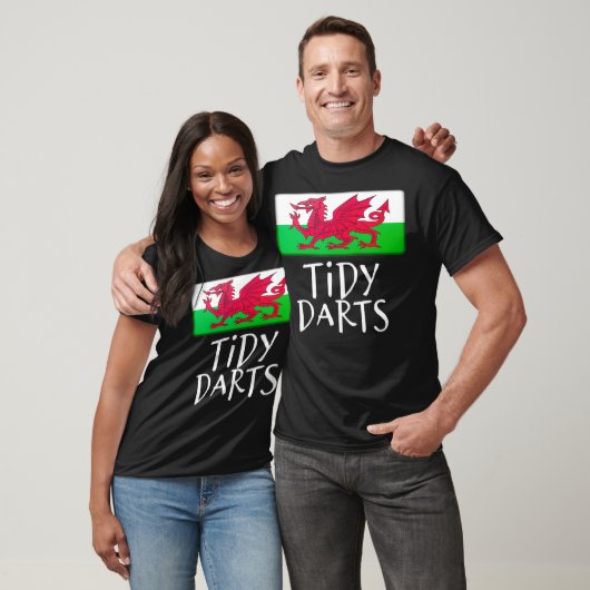 Tidy Darts lustiges Welsh Wales Flag Sprichwort st T-Shirt (Unisex)