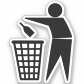 Tidy Man und Trash Symbol Aufkleber (Vorderseite)