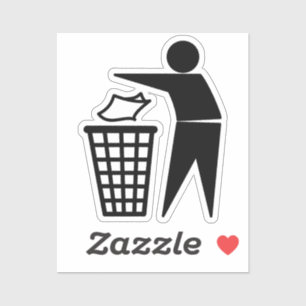 Tidy Man und Trash Symbol Aufkleber