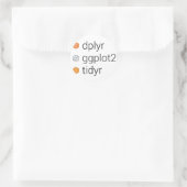 Tidyverse Bibliotheken: dplyr, ggplot2, tidyr Runder Aufkleber (Tasche)