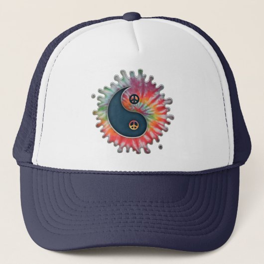 Tie0Dye Yin-Yang Truckerkappe (Vorderseite)