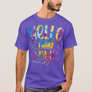 Tie Die Hello 3rd Grade Back To School Teacher Kid T-Shirt