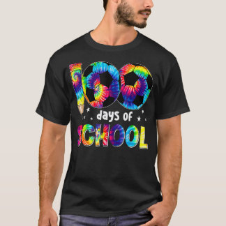 Tie Dye 100 Tage Schule Fußballspieler Jungen Tee