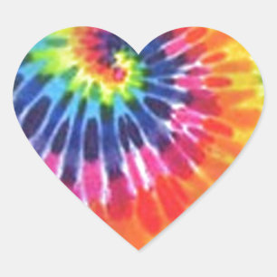 Tie Dye 2 Herz-Aufkleber