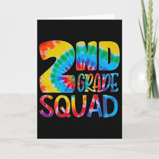 Tie Dye 2. Klasse Squad Lehrer Schüler Erster Tag Karte