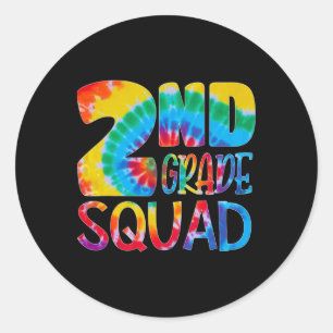 Tie Dye 2. Klasse Squad Lehrer Schüler Erster Tag Runder Aufkleber
