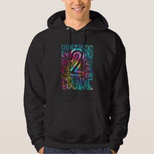 Tie Dye 2nd Grad Typography Team Zweiter Grad Tea Hoodie