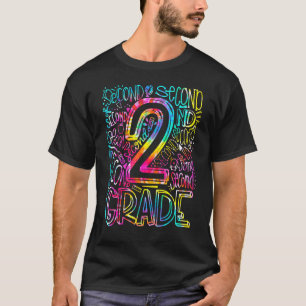 Tie Dye 2nd Grad Typography Team Zweiter Grad Tea T-Shirt
