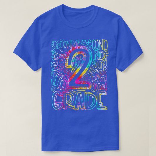 Tie Dye 2nd Grad Typography Team Zweiter Grad Tea T-Shirt (Design vorne)