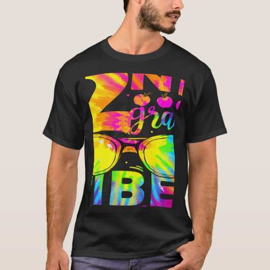 Tie Dye 2nd Grade Vibes Teacher First Day Of Back T-Shirt (Vorderseite)