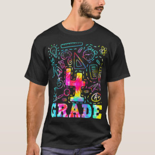 Tie Dye 4th Grade Typography Team Fourth Grade Tea T-Shirt