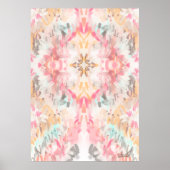 Tie Dye Abstract Art Pastel Pink Orange Boho Poster (Vorne)