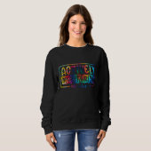 Tie Dye Actively Monitoring Like A Boss Fun Teache Sweatshirt (Vorne ganz)