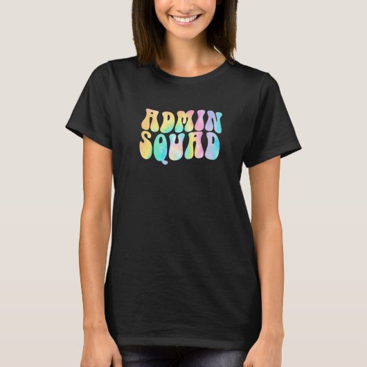 Tie Dye Admin-Team Schulsekretärin Retro-Büro  T-Shirt (Vorderseite)