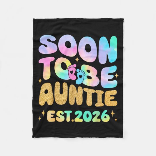 Tie Dye Auntie Promoted To Auntie 2026 Soon To Be Fleecedecke (Vorderseite)