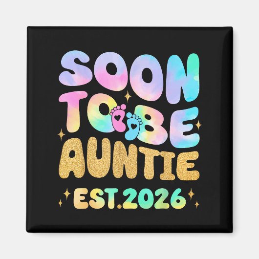 Tie Dye Auntie Promoted To Auntie 2026 Soon To Be Magnet (Vorne)