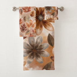 Tie Dye Autumn Floral Badhandtuch Set