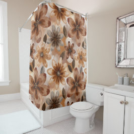 Tie Dye Autumn Floral Duschvorhang