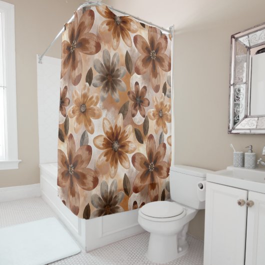 Tie Dye Autumn Floral Duschvorhang (Beispiel)