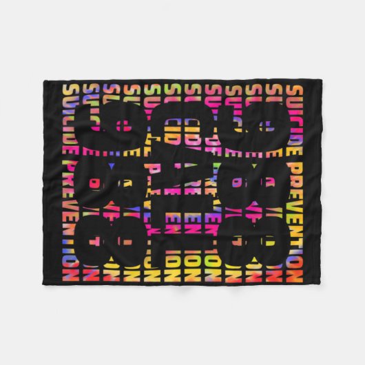 Tie Dye Awareness Suicide Prevention 988 Mental He Fleecedecke (Vorderseite (Horizontal))