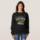 Tie Dye Back To School English Mode On Cute Leopar Sweatshirt (Vorne ganz)
