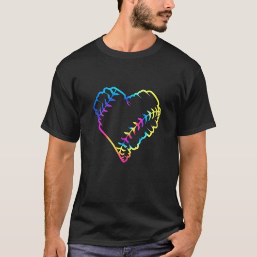 Tie Dye Baseball Heart Baseball Fans Baseball  3 T-Shirt (Vorderseite)