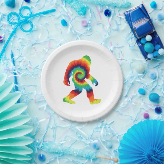 Tie Dye Bigfoot Pappteller (Party)