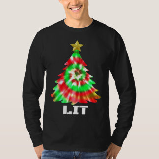 Tie Dye Christmas Tree Kids Boys Girls Teens T-Shirt