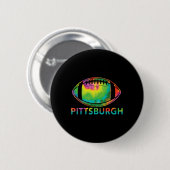 Tie Dye Cool Fußball Design Bekleidung Pittsburgh Button (Vorne & Hinten)