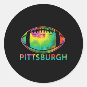Tie Dye Cool Fußball Design Bekleidung Pittsburgh Runder Aufkleber