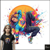 Tie-Dye Dancer Breakdance Paint Splatter Art Tri-Blend Shirt