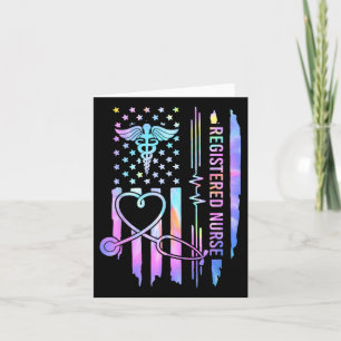 Tie Dye Diplomierte Krankenschwester Rn Ekg Stetho Karte