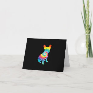 tie dye dog hippie french bulldog puppy gift karte