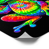 Tie-dye Dragon Peace Sign Hipe Poster (Ecke)