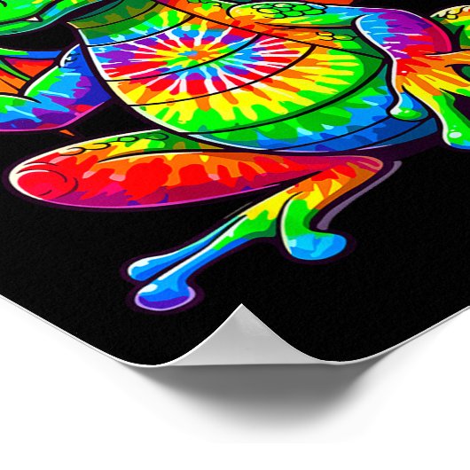 Tie-dye Dragon Peace Sign Hipe Poster (Ecke)