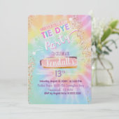 Tie-Dye-Einladung Einladung (Stehend Vorderseite)