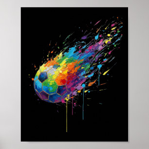 Tie-Dye-Farbflecken Fußballspieler Fans Ent Poster