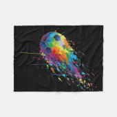 Tie-Dye-Farbspritzer Fußballspieler Fans E Fleecedecke (Vorderseite (Horizontal))
