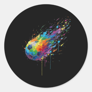 Tie-Dye-Farbspritzer Fußballspieler Fans Ent Runder Aufkleber