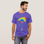 Tie Dye Flamingo Rainbow Print Bird Animal Peace T-Shirt (Vorne ganz)