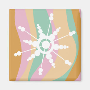 Tie Dye Flüssigkeit Retro Groovy Weihnachten Beige Magnet