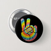 Tie Dye Friedenshand Button (Vorne & Hinten)