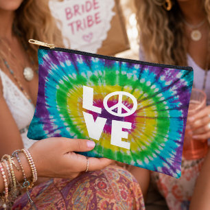 Tie-Dye-Friedenszeichen LOVE-Kulturtasche Geschenk Zubehörtasche
