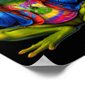 Tie-dye Frog Peace Sign 60s 70s Hipe Men Women Poster (Ecke)