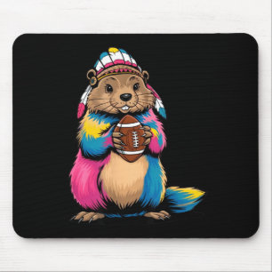 Tie-Dye-Fußball-Murmeltier Frohen Murmeltiertag Sp Mousepad